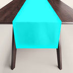 AQUA CYAN Solid Color Plain Neon Blue Shade  Table Runner Gallery Image 1