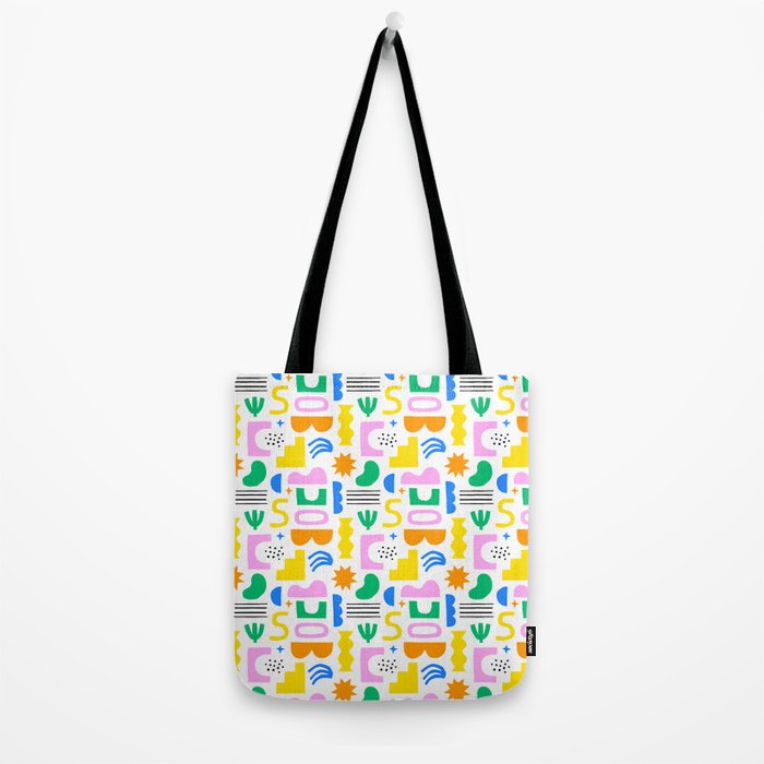 Colorful abstract organic shape art pattern Tote Bag Gallery Image 2