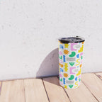Colorful abstract organic shape art pattern Travel Mug Gallery Image 4