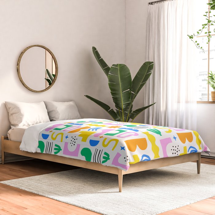 Colorful abstract organic shape art pattern Comforter Gallery Image 2