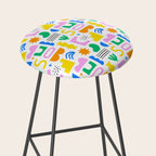 Colorful abstract organic shape art pattern Stool Gallery Image 2