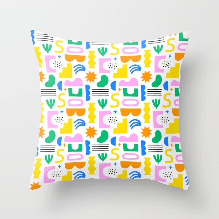 Colorful abstract organic shape art pattern Throw Pillow Gallery Image 6