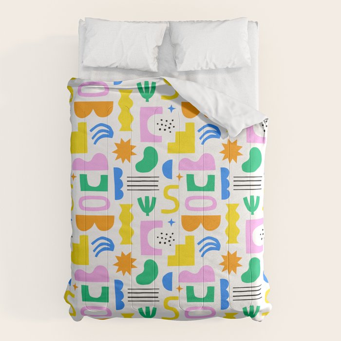 Colorful abstract organic shape art pattern Comforter Gallery Image 6