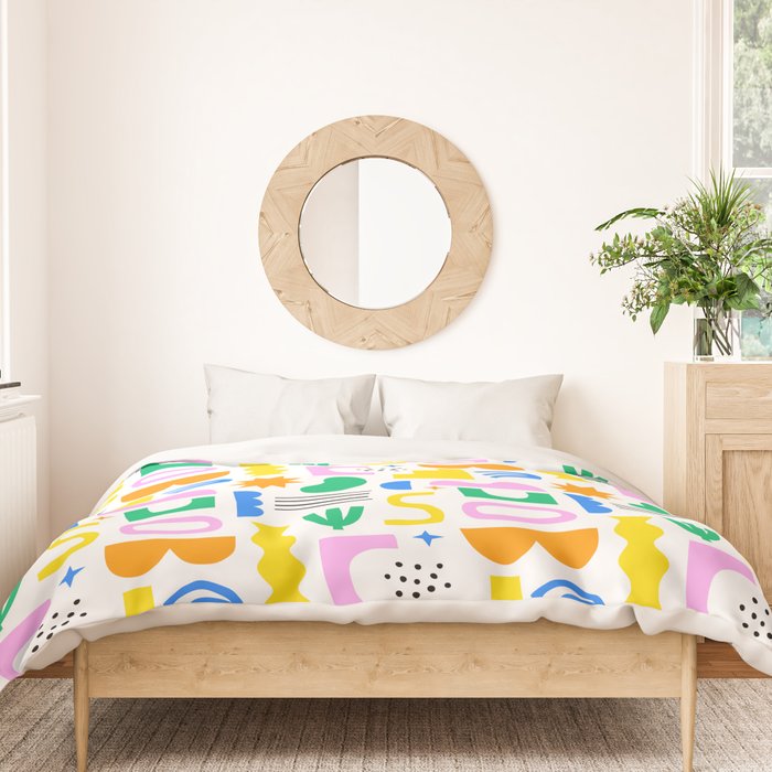 Colorful abstract organic shape art pattern Duvet Cover Gallery Image 3