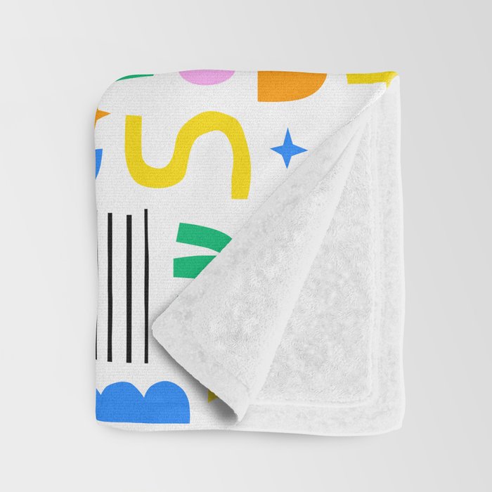 Colorful abstract organic shape art pattern Throw Blanket Gallery Image 3