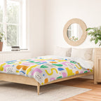 Colorful abstract organic shape art pattern Duvet Cover Gallery Image 2