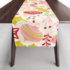 Wonderful ditsy holiday joy pink Table Runner Gallery Image 1