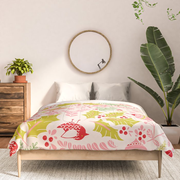 Wonderful ditsy holiday joy pink Comforter Gallery Image 3