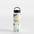 Blue Yellow Spring Birds Flowers Easter Watercolor Design All OVer Water Bottle Gallery Image 3