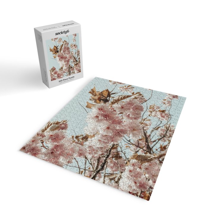 Pink Blossoms - pastel pink flowers cottage core floral grannycore Jigsaw Puzzle Gallery Image 2