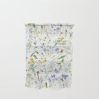 Scandinavian Midsummer Blue And Yellow Wildflowers Meadow  Wall Hanging Gallery Image 1