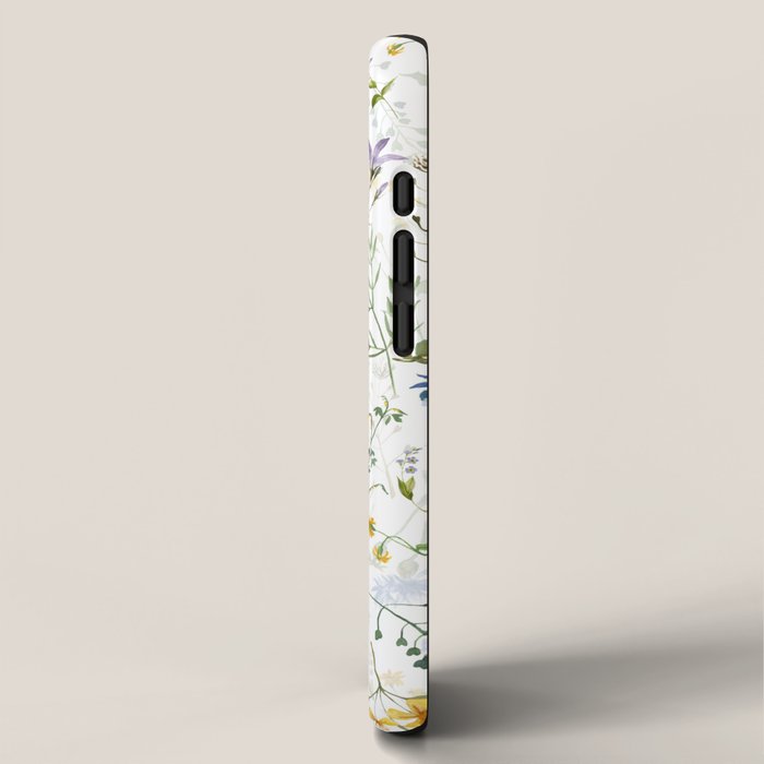 Scandinavian Midsummer Blue And Yellow Wildflowers Meadow  iPhone Case Gallery Image 2