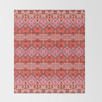 Bohemian Berber Orange Handmade Moroccan Fabric Texture Throw Blanket Gallery Image 2
