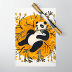Panda Vibes - Marigold Palette Wrapping Paper Gallery Image 1