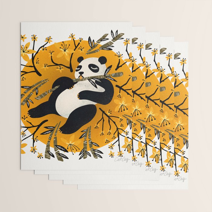 Panda Vibes - Marigold Palette Wrapping Paper Gallery Image 3