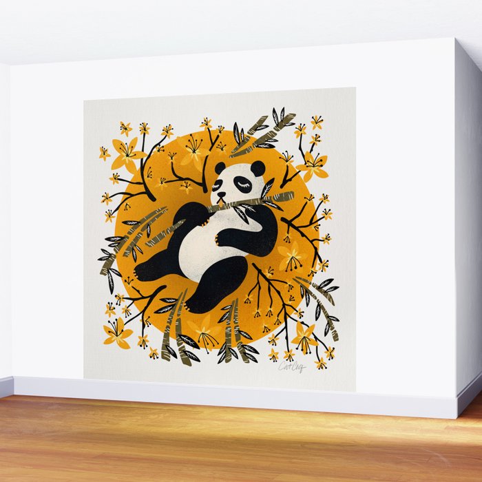 Panda Vibes - Marigold Palette Wall Mural Gallery Image 2