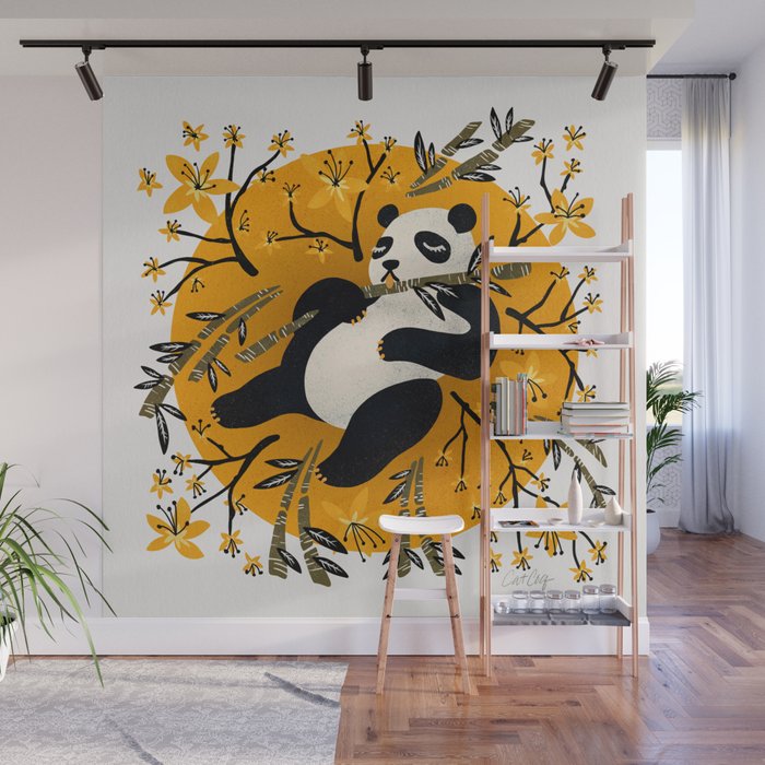 Panda Vibes - Marigold Palette Wall Mural Gallery Image 1
