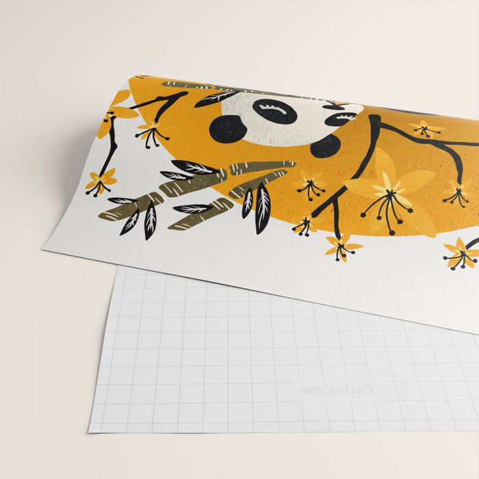 Panda Vibes - Marigold Palette Wrapping Paper Gallery Image 2