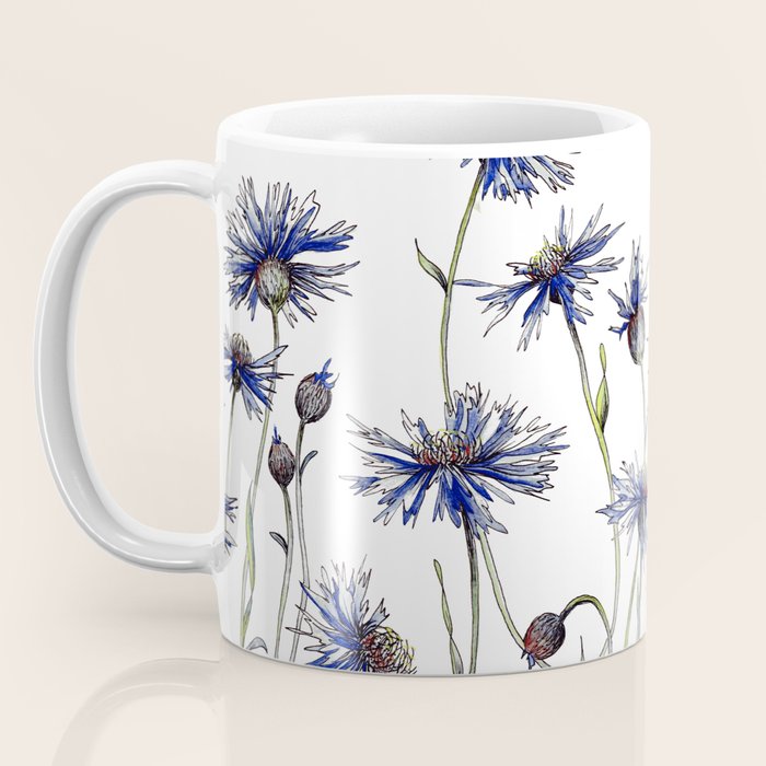 Blue Cornflowers, Illustration Coffee Mug Gallery Image 3
