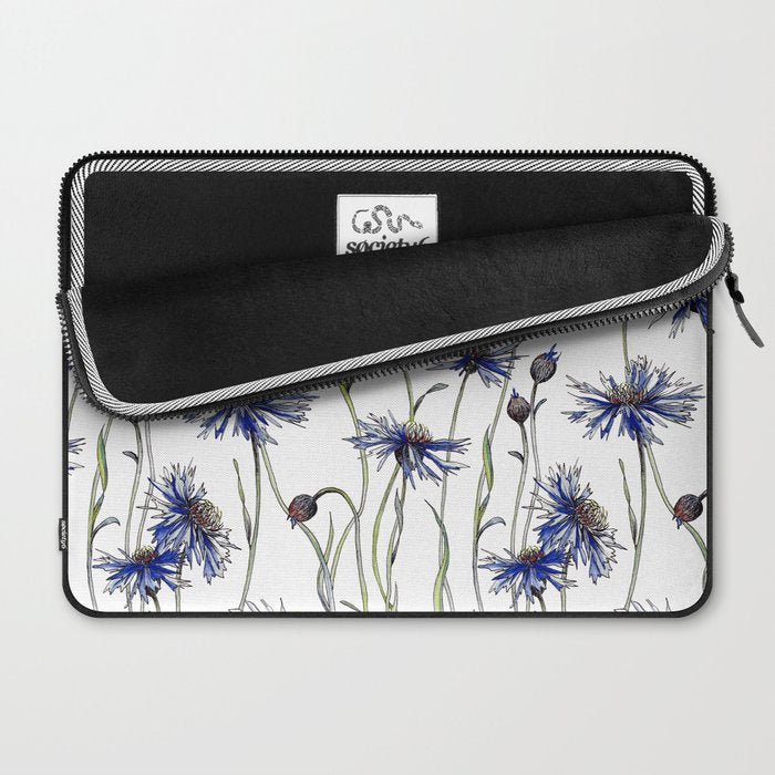 Blue Cornflowers, Illustration Laptop Sleeve Gallery Image 2