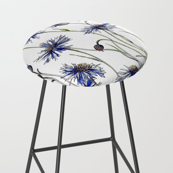 Blue Cornflowers, Illustration Stool Gallery Image 2