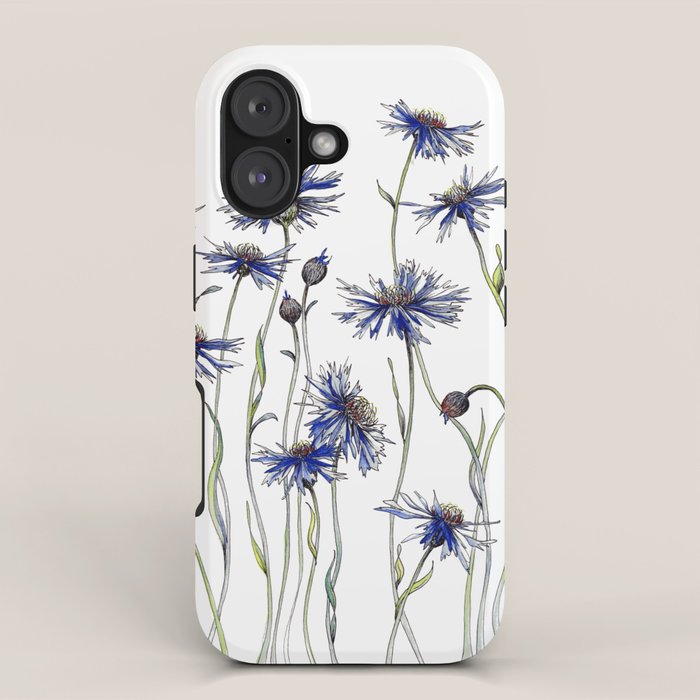 Blue Cornflowers, Illustration iPhone Case Gallery Image 1