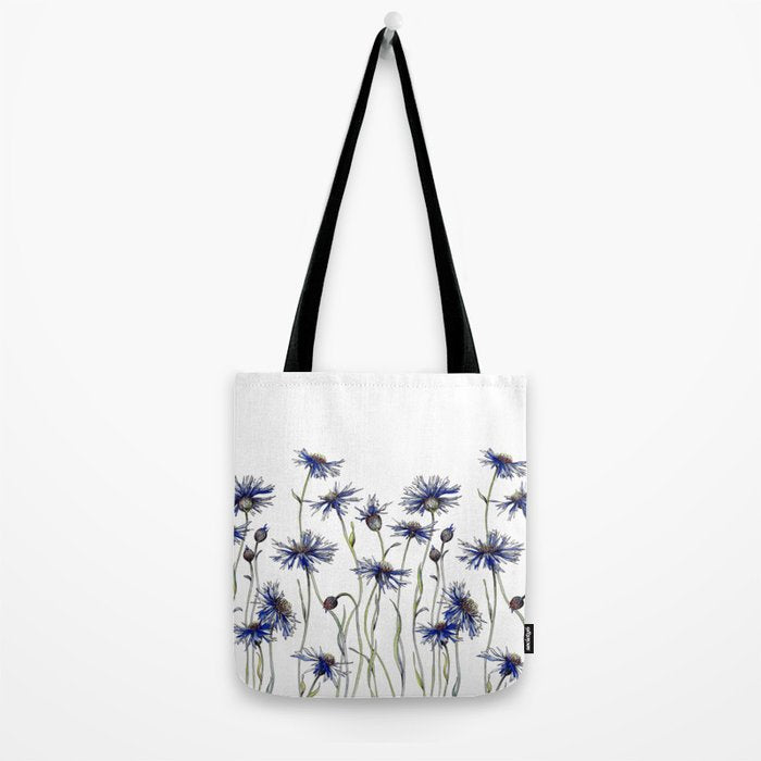 Blue Cornflowers, Illustration Tote Bag Gallery Image 2