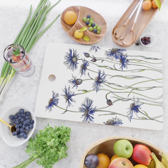 Blue Cornflowers, Illustration Cutting Board Gallery Image 2