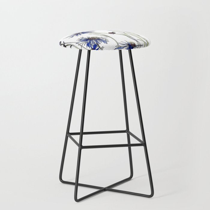 Blue Cornflowers, Illustration Stool Gallery Image 1