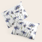 Blue Cornflowers, Illustration Pillow Sham Gallery Image 3