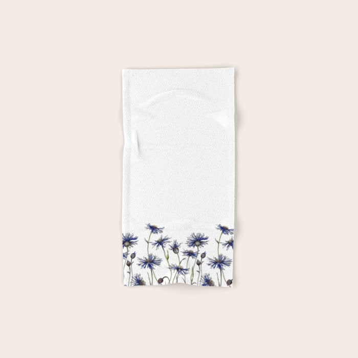 Blue Cornflowers, Illustration Bath Towel Gallery Image 1