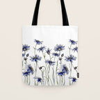Blue Cornflowers, Illustration Tote Bag Gallery Image 1