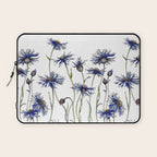 Blue Cornflowers, Illustration Laptop Sleeve Gallery Image 1