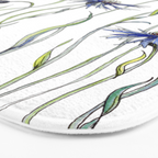 Blue Cornflowers, Illustration Bath Mat Gallery Image 3