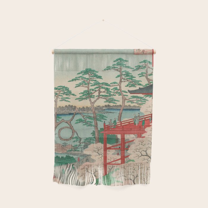 Spring Blossoms and Pond Ukiyo-e Japanese Art Wall Hanging Gallery Image 1