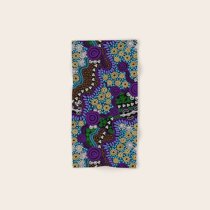 Authentic Aboriginal Art - Untitled Bath Towel Gallery Image 1