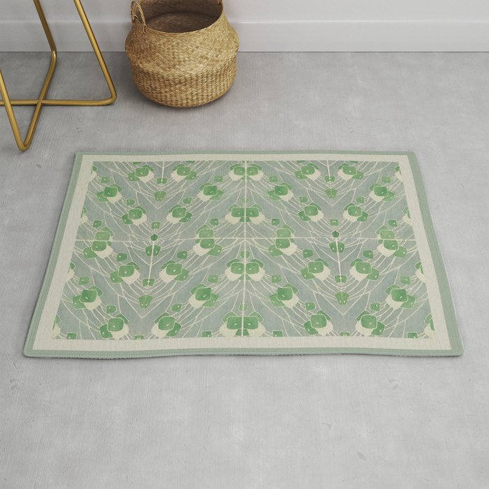 Green Geometric 1915 Hannah Borger Overbeck Rug Gallery Image 1