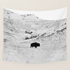 Black and White Bison Wall Tapestry Gallery Image 4