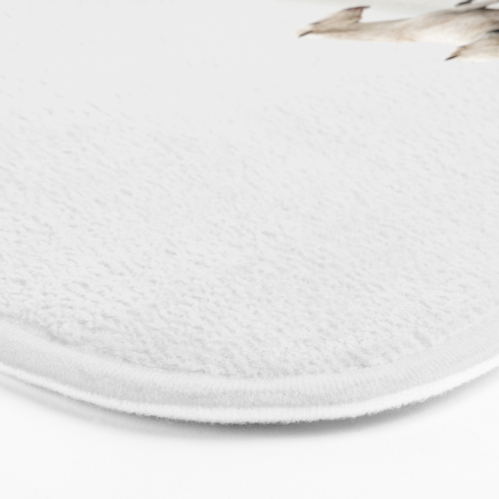 White Camargue Horses - Minimalist Nature Photography Bath Mat Gallery Image 3