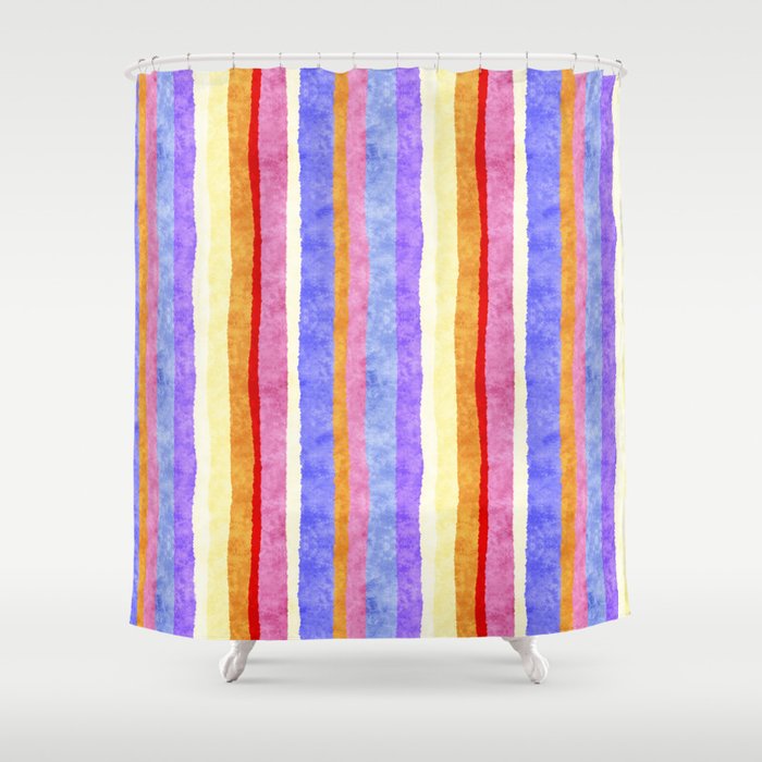 Colorful tye&die stripes Shower Curtain Gallery Image 1