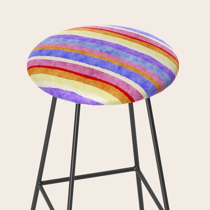 Colorful tye&die stripes Stool Gallery Image 2