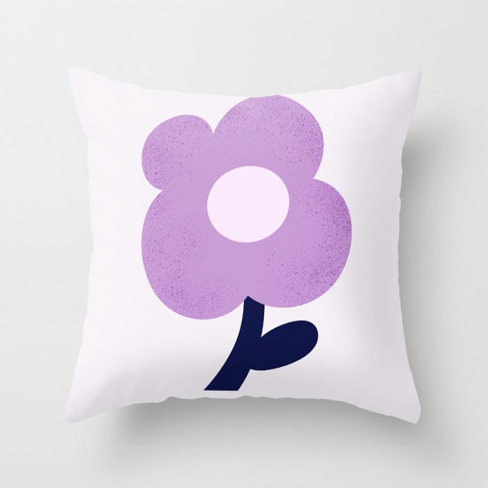 Giant violet flower Throw Pillow Gallery Image 1