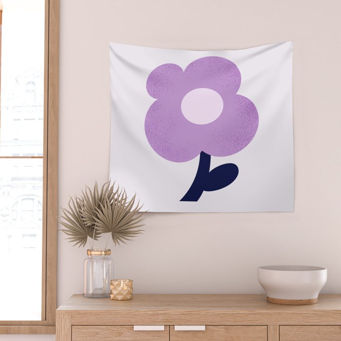 Giant violet flower Wall Tapestry Gallery Image 2