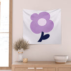 Giant violet flower Wall Tapestry Gallery Image 2