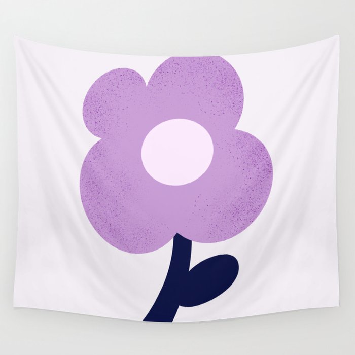Giant violet flower Wall Tapestry Gallery Image 1