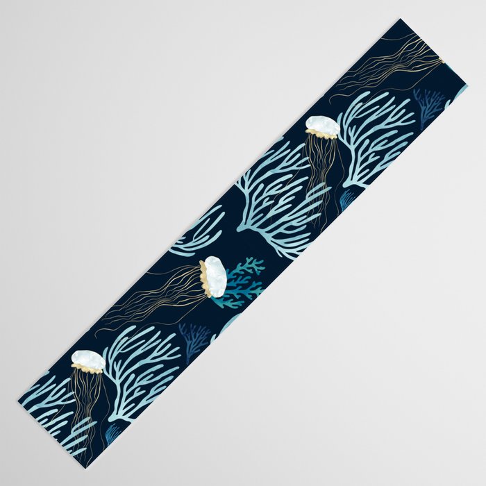 Jellyfish and Coral-Navy Table Runner Gallery Image 3