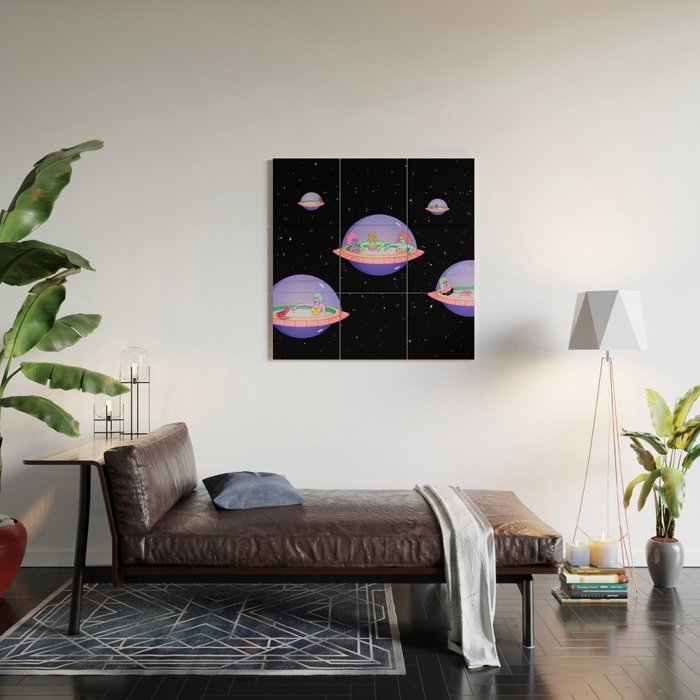 Space Pods Wood Wall Art Gallery Image 2