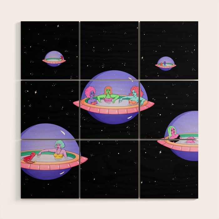 Space Pods Wood Wall Art Gallery Image 1