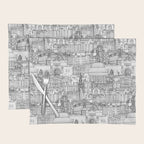 Edinburgh toile black white Placemat Gallery Image 1