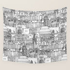 Edinburgh toile black white Wall Tapestry Gallery Image 4